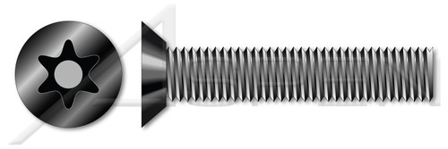 #8-32 X 1/4" Machine Screws, Flat Countersunk Undercut Head Tamper-Resistant 6Lobe Torx(r) Pin Drive, Alloy Steel, Includes Driver Bit