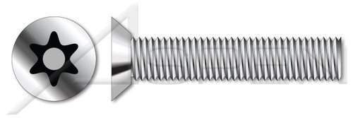 1/4"-20 X 3/8" Machine Screws, Flat Countersunk Undercut Head Tamper-Resistant 6Lobe Torx(r) Pin Drive, Stainless Steel, Includes Driver Bit