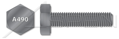 7/8"-9 X 1-3/4" Heavy Structural Hex Bolts, Full Thread, ASTM A490 Type 1, Steel, Made in U.S.A.