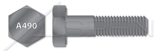 1-1/4"-7 X 4-1/4" Heavy Structural Hex Bolts, ASTM A490 Type 1, Steel, Made in U.S.A.