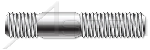 M12-1.75 X 60mm DIN 835, Metric, Studs, Double-Ended, Screw-in End 2.0 X Diameter, A2 Stainless Steel
