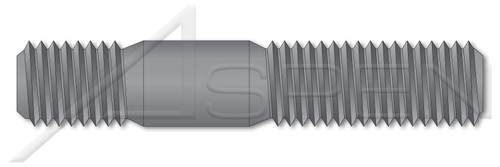 M16-2.0 X 75mm DIN 938, Metric, Studs, Double-Ended, Screw-in End 1.0 X Diameter, Class 5.8 Steel, Plain