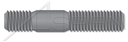 M8-1.25 X 45mm DIN 939, Metric, Studs, Double-Ended, Screw-in End 1.25 X Diameter, Class 5.8 Steel