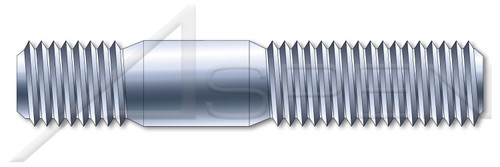 M16-2.0 X 60mm DIN 939, Metric, Studs, Double-Ended, Screw-in End 1.25 X Diameter, Class 5.8 Steel, Zinc Plated