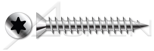 M6 X 35mm Particle Board Screws, Metric, Flat 6Lobe Torx(r) Drive, Full Thread, A2 Stainless Steel, Art. 9047