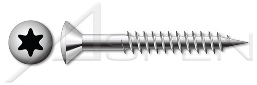 M6 X 50mm Particle Board Screws, Metric, Oval Head 6Lobe Torx(r) Drive, Part Thread, A2 Stainless Steel, Art. 9046