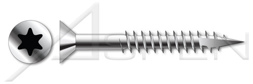 M5 X 70mm Particle Board Screws, Metric, Flat 6Lobe Torx(r) Drive, Type 17 Point, Part Thread, A4 Stainless Steel, Art. 9042