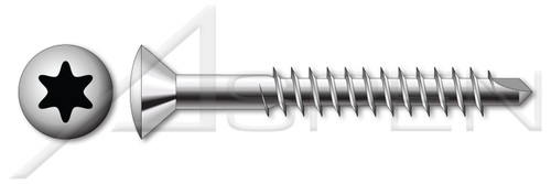 M3.2 X 50mm Particle Board Screws, Metric, Oval Trim Head 6Lobe Torx(r), Self-Drilling Point, Part Thread, A2 Stainless Steel, Art. 9041