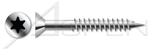 M6 X 130mm Particle Board Screws, Metric, Flat 6Lobe Torx(r) Drive, Part Thread, A4 Stainless Steel, Art. 9047