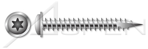 M8 X 50mm Particle Board Screws, Metric, Pan Flange 6Lobe Torx(r), Type 17 Point, Full Thread, A4 Stainless Steel, Art. 9250