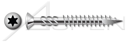 M5 X 90mm Particle Board Screws, Metric, Oval Trim Head 6Lobe Torx(r), Milling Threads, Type 17 Point, Part Thread, 410 Stainless Steel, Art. 9242