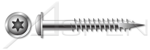 M8 X 225mm Particle Board Screws, Metric, Pan Flange 6Lobe Torx(r), Type 17 Point, Part Thread, A4 Stainless Steel, Art. 9250