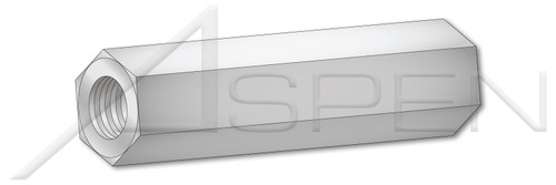#8-32 X 1-1/2" Hex Female Standoffs, 1/4" Across Flats, Aluminum, Made in U.S.A.