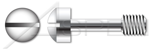 #10-32 X 11/16" Captive Panel Screws, Style 4, Fillister Head, Slotted Drive, Stainless Steel, Made in U.S.A.