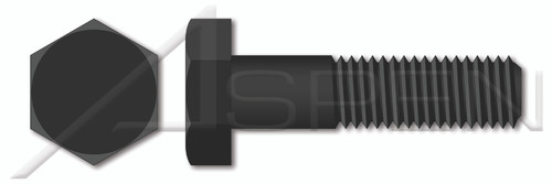 M5-0.8 X 55mm DIN 931, Metric, Hex Head Cap Screws Bolts, Part Thread, Nylon 6/6, Black