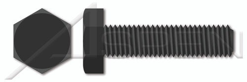M8-1.25 X 30mm DIN 933, Metric, Hex Head Cap Screws Bolts, Full Thread, Nylon 6/6, Black