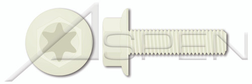 M6-1.0 X 6mm Hex Flange Bolts, Metric, 6Lobe Drive, Full Thread, Nylon 6/6