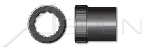 1/2"-13 Internal Wrenching Allen Nuts, Double Hex 12 Point Socket Drive, Alloy Steel, Holo-Krome