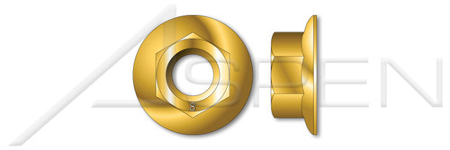 M6-1.0 DIN 6923, Metric, Hex Flange Nuts, Class 8 Steel, Yellow Zinc Plated