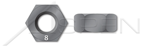 M10-1.25 DIN 934 / ISO 4032, Metric, Hex Finished Nuts, Class 8 Steel, Plain