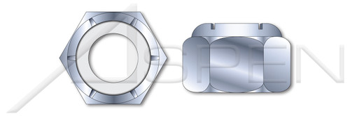 M8-1.25 DIN 982, Metric, High Hex Nylon Insert Stop Lock Nuts, Class 10 Steel, Zinc Plated