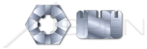 M12-1.25 DIN 935 / ISO 7035, Metric, Slotted Castle Nuts, Steel, Zinc Plated