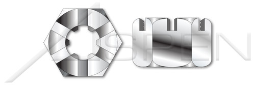 M24-3.0 DIN 935 / ISO 7035, Metric, Slotted Castle Nuts, A4 Stainless Steel