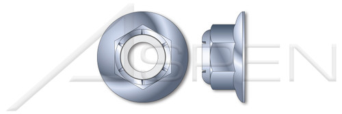 M8-1.25 DIN 6926, Metric, Hex Nylon Insert Flange Stop Lock Nuts, Class 8 Steel, Zinc Plated