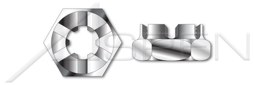 M14-2.0 DIN 979, Metric, Slotted Castle Thin Nuts, A2 Stainless Steel