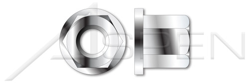 M8-1.25 DIN 6331, Metric, Hex High Nuts with Collar, Length 1.5 X Diameter, A4 Stainless Steel
