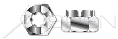 M8-1.25 DIN 937, Metric, Slotted Castle Thin Nuts, A4 Stainless Steel