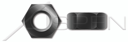 1/4"-20 Hex Finished Nuts, Steel, Black Zinc