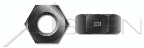 1/4"-20 2-Way Reversible Lock Nuts, Finished Nut Pattern, Steel, Black Zinc