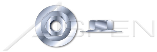 #10-24 Hex K Lock Keps Nuts, Free-spinning Conical Washer, Steel, Zinc Plated