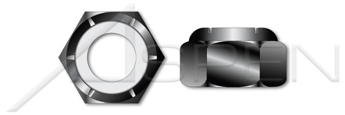 7/16"-14 Hex Nylon Insert Stop Lock Nuts, NM and NE Series, Steel, Black Oxide