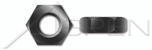 1/4"-20 Hex Machine Screw Nuts, Steel, Black Zinc