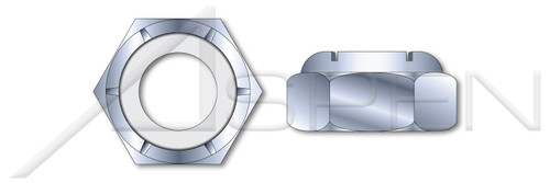 5/8"-11 Hex Nylon Insert Stop Lock Nuts, NTU Heavy Thin Series, Steel, Zinc Plated