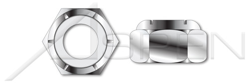 7/16"-14, THK=29/64", A/F=5/8" Hex Nylon Insert Stop Lock Nuts, NM and NE Series, AISI 304 Stainless Steel (18-8)