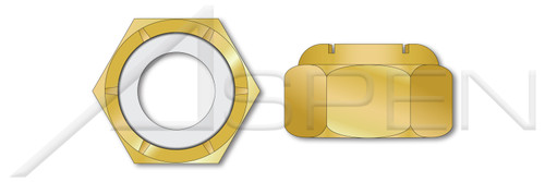 5/16"-18 Hex Nylon Insert Stop Lock Nuts, NM and NE Series, Brass