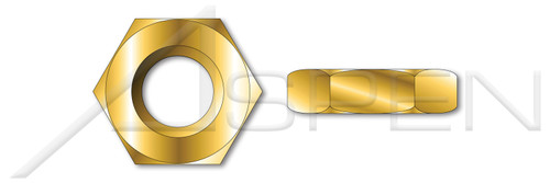 7/8"-14 Hex Jam Thin Nuts, Brass