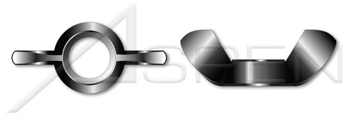 #10-24 Wing Nuts, Type "A", Cold Formed, Full Body, Steel, Black Oxide