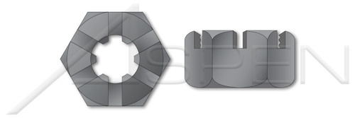 1-3/8"-6 Slotted Hex Nuts, Steel