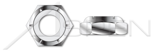 1"-14 Hex Nylon Insert Stop Lock Nuts, NTM and NTE Thin Series, Stainless Steel