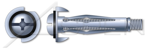 1/8" Expandable Metal Hollow Wall Anchors, Extra Short