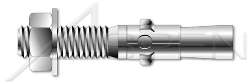 1/2" X 3-3/4" Wedge Anchors, AISI 316 Stainless Steel