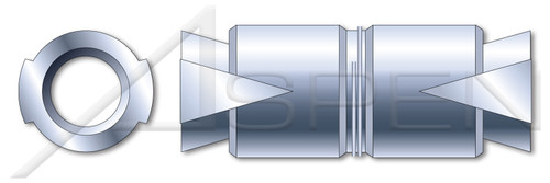 1/4"-20 X 1", Hole Dia.=1/2" Expansion Shield Anchors, Double Expansion, Zamac Alloy