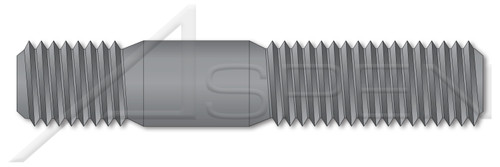 M16-2.0 X 45mm DIN 938, Metric, Studs, Double-Ended, Screw-in End 1.0 X Diameter, Class 5.8 Steel, Plain