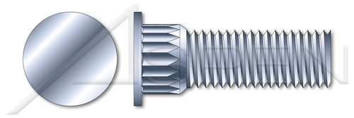 #6-32 X 3/8" Broaching Type Clinch Stud, Flush Head, Phosphor Bronze, Electro-Tin Plated