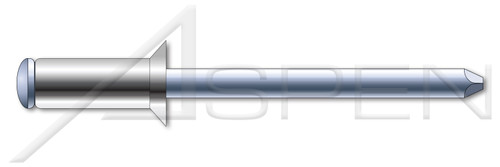 M4.8 X 14mm ISO 15984, Metric, Blind Rivets, Flat Countersunk Head, Grooved Mandrel, A2 Stainless Steel