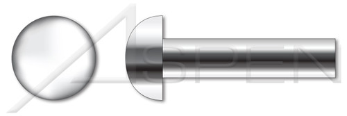 1/4" X 1-1/2" Solid Rivets, Round Head, Stainless Steel
